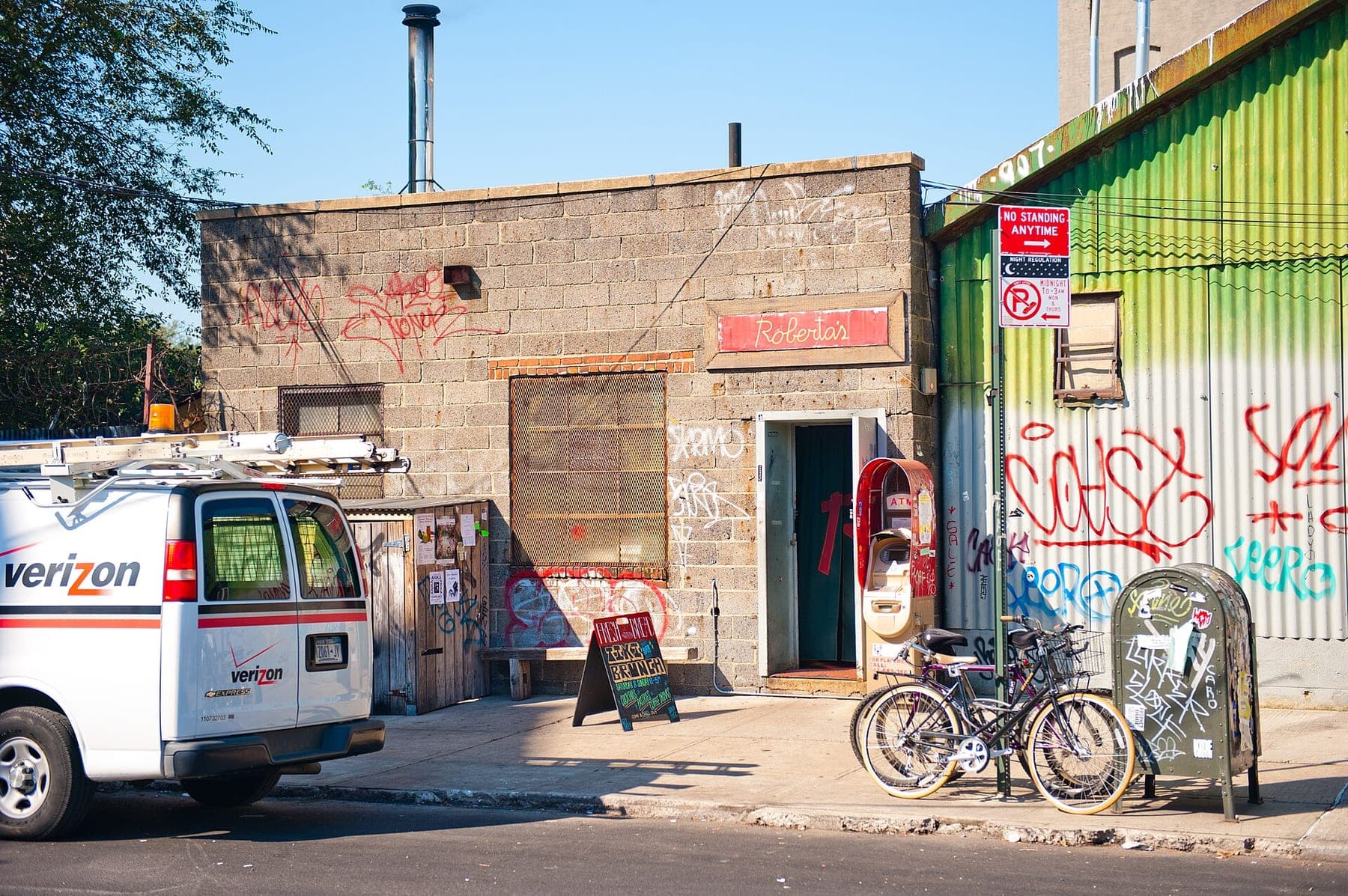 Exterior of Roberta's in Bushwick, Brooklyn